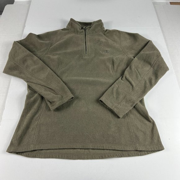 The North Face 1/4 Zip Fleece Sweatshirt Women's Large Green Long Sleeve - Picture 1 of 15